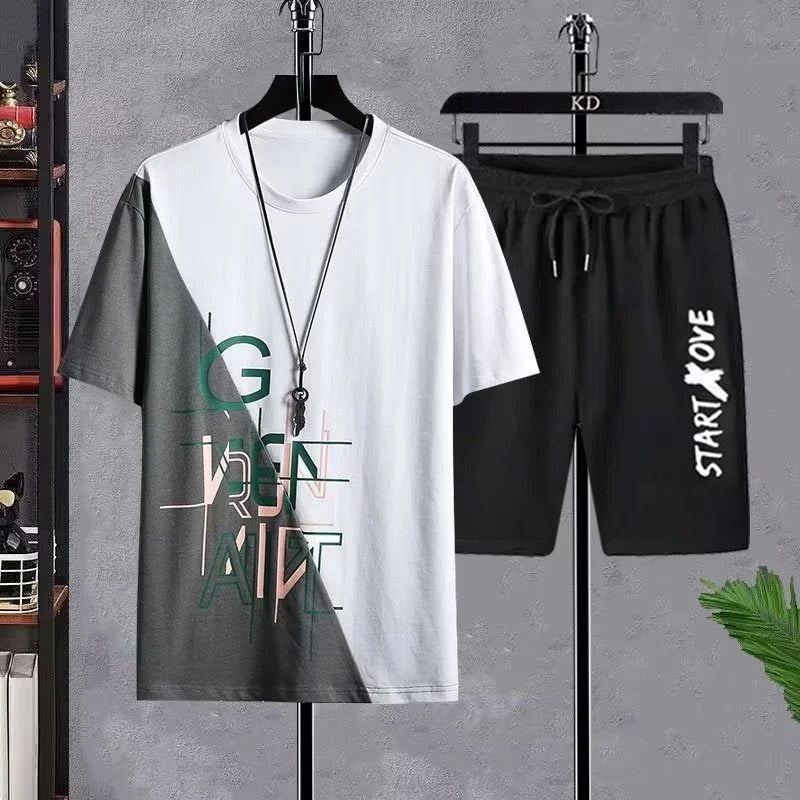 Trendy Short Sleeve Summer Shorts Fashionable Clothes Polyester Fabric T-shirt Style