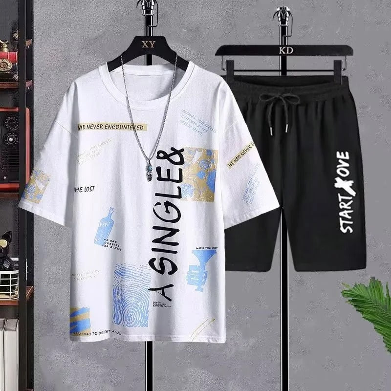 Trendy Short Sleeve Summer Shorts Fashionable Clothes Polyester Fabric T-shirt Style