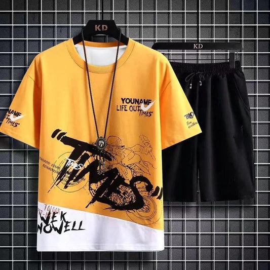 Trendy Short Sleeve Summer Shorts Fashionable Clothes Polyester Fabric T-shirt Style