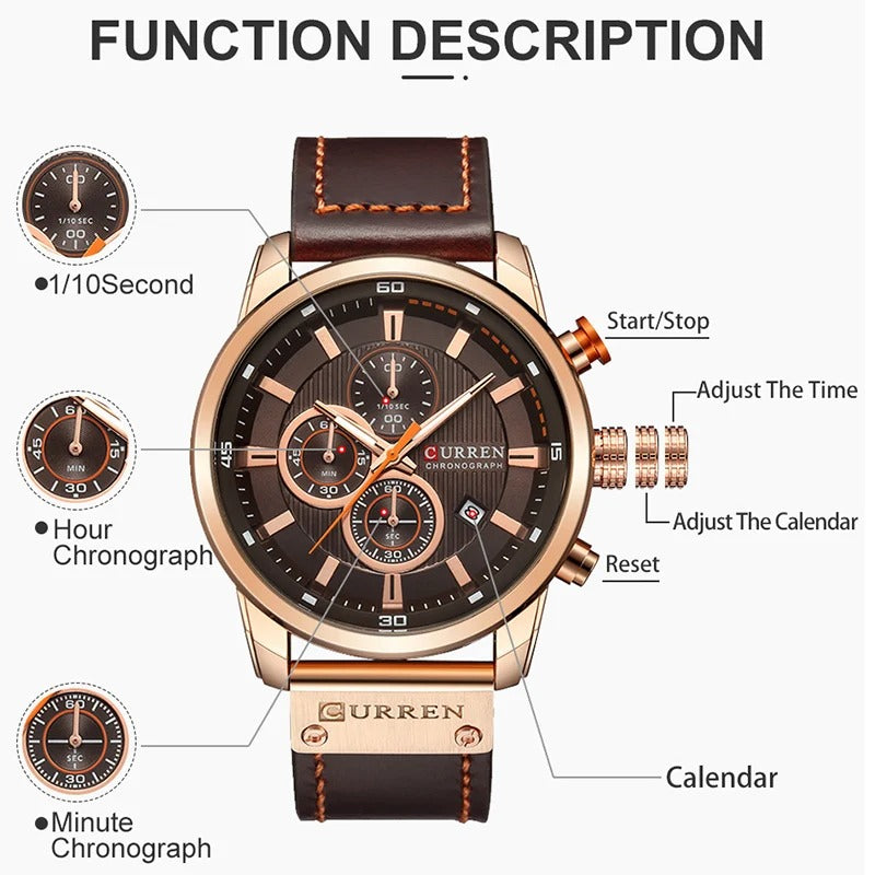 Top Brand Luxury Chronograph Quartz Watch Men Sports Watches Military Army