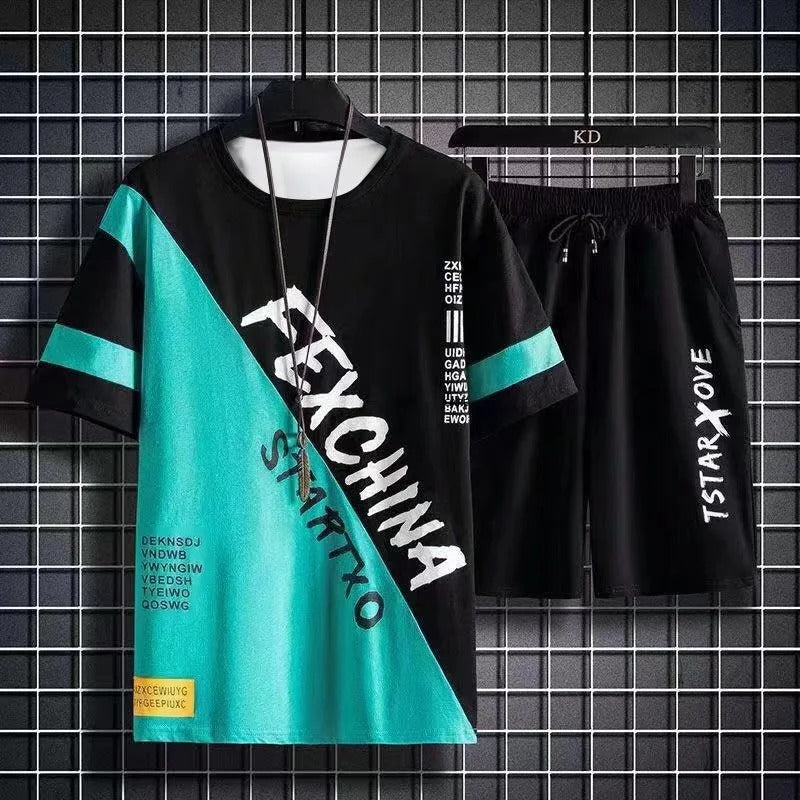 Trendy Short Sleeve Summer Shorts Fashionable Clothes Polyester Fabric T-shirt Style