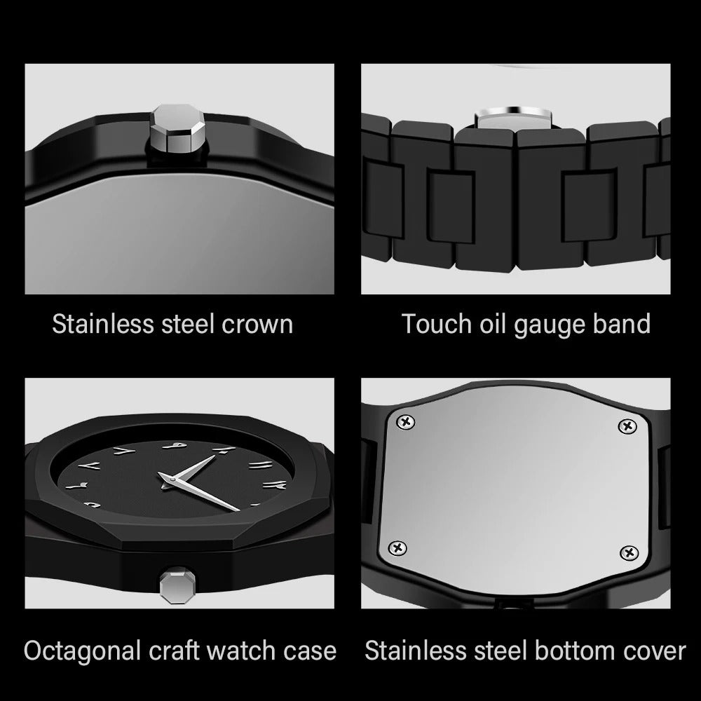 Business Men's Watch Men's Quartz Watch Classic Fashion Round Watch Art Arabic Digital New Watch Men's Clock
