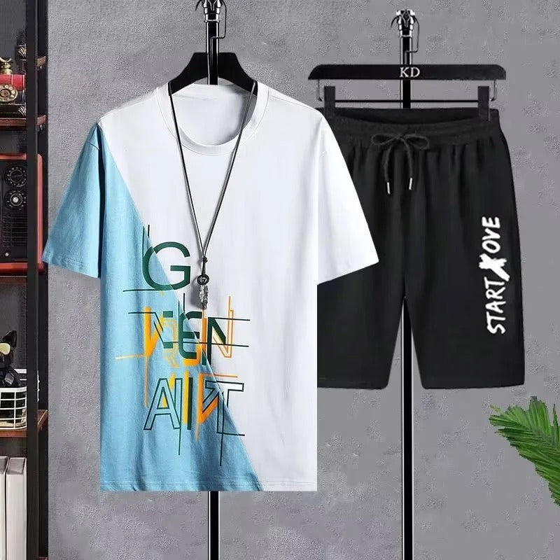 Trendy Short Sleeve Summer Shorts Fashionable Clothes Polyester Fabric T-shirt Style