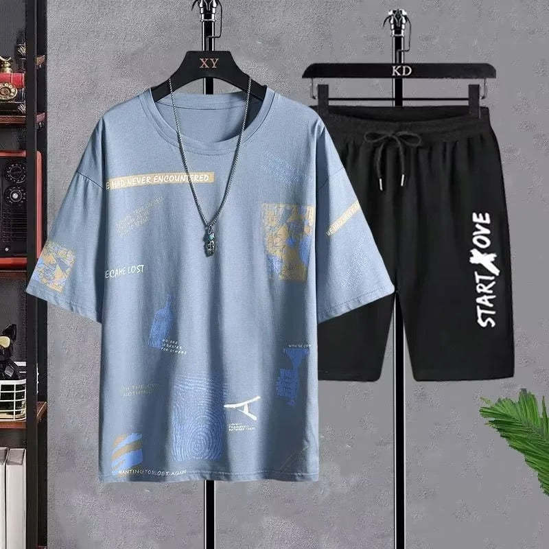 Trendy Short Sleeve Summer Shorts Fashionable Clothes Polyester Fabric T-shirt Style